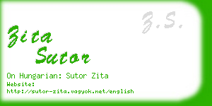 zita sutor business card